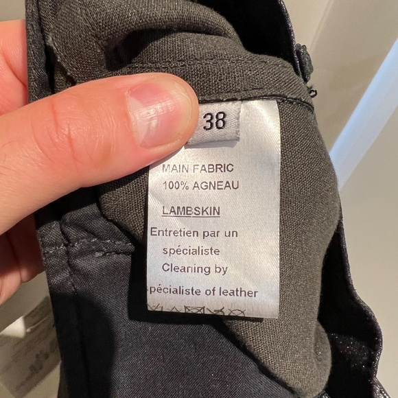 BALMAIN - FR38/6 Skinny Zip Moto Biker Pants in Glitter/Silver Lambskin Leather - Picture 13 of 15